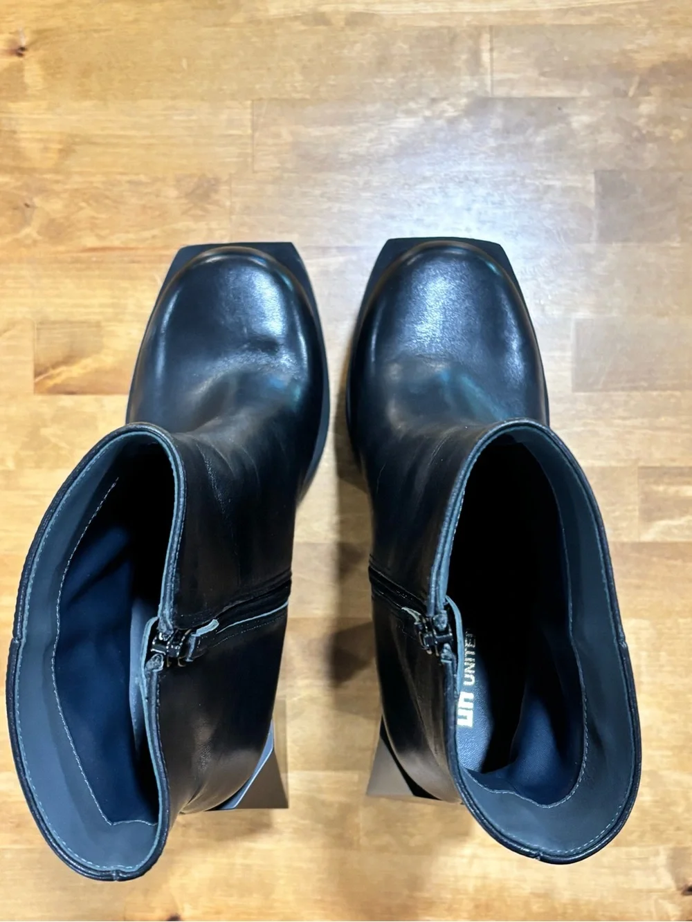 United Nude Stage Boot Black Leather Platform Boots EU 40 US 7 Men or 9 Women